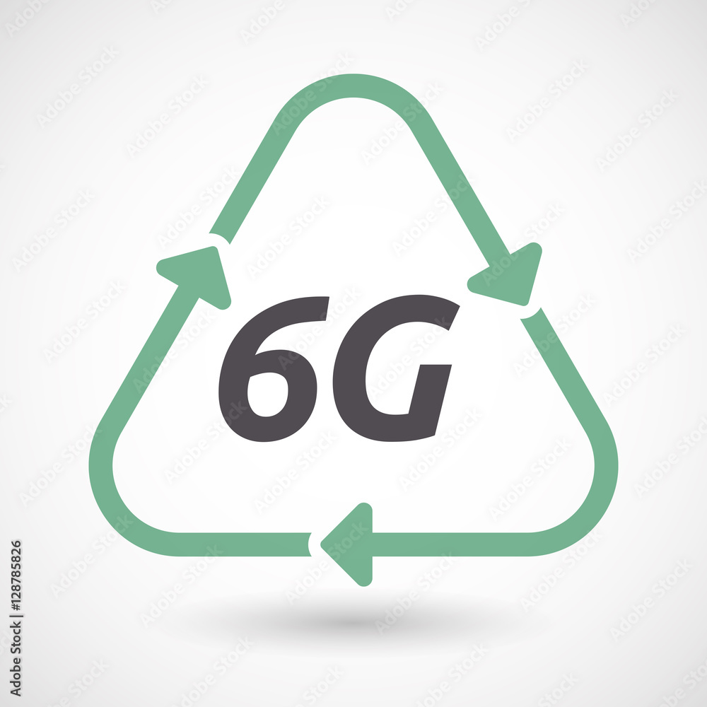 Isolated recycle sign with the text 6G Isolated recycle sign with the text 6G
