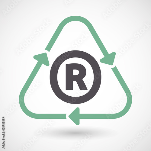 Isolated recycle sign with    the registered trademark symbol