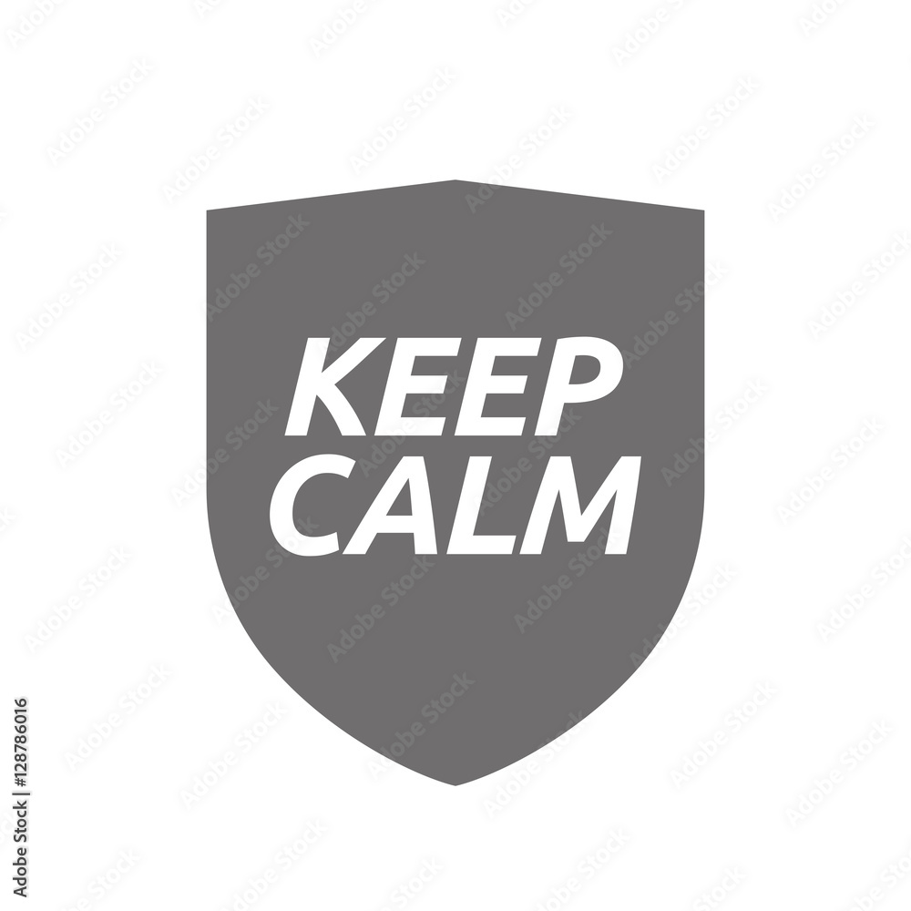 Fototapeta premium Isolated shield with the text KEEP CALM