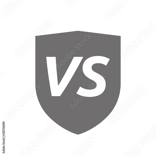 Isolated shield with    the text VS
