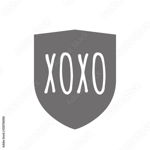 Isolated shield with    the text XOXO