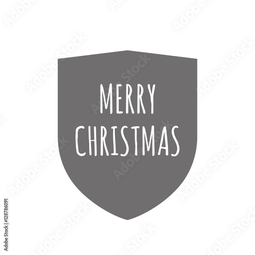 Isolated shield with the text MERRY CHRISTMAS