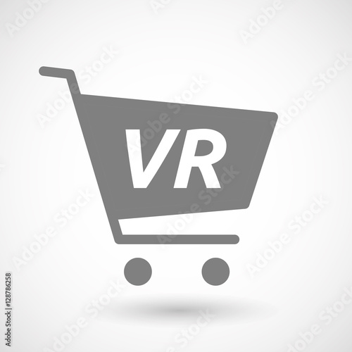 Isolated cart with    the virtual reality acronym VR