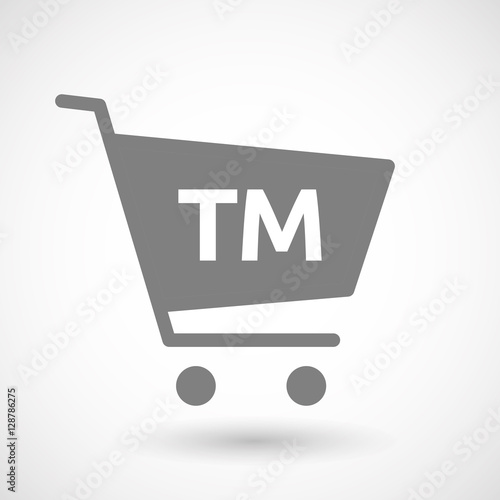 Isolated cart with    the text TM