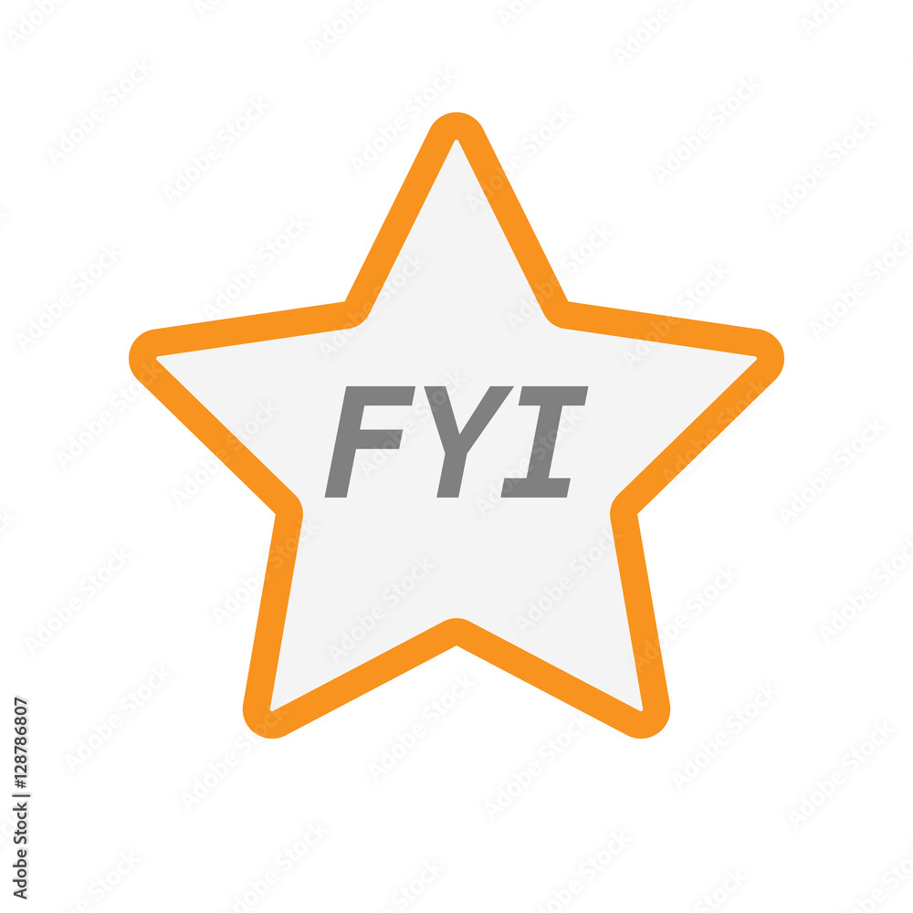 Isolated star icon with the text FYI Isolated star icon with the text FYI