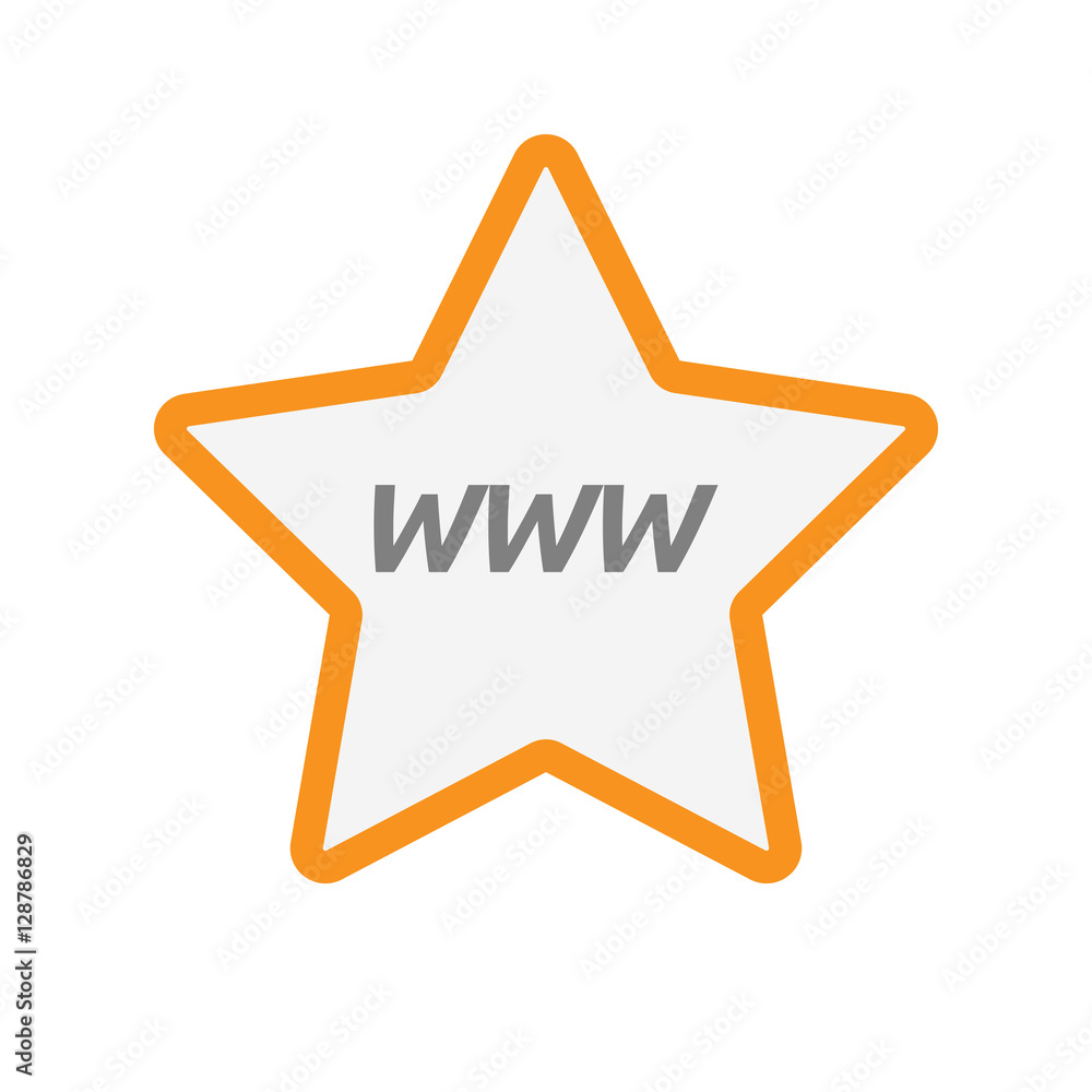 Isolated star icon with the text WWW Isolated star icon with the text WWW