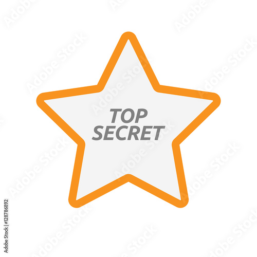 Isolated star icon with    the text TOP SECRET