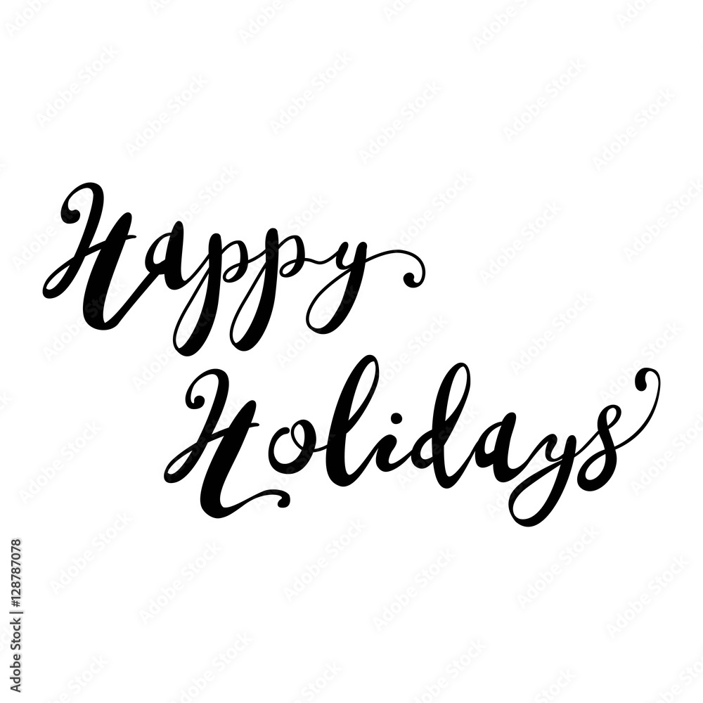 Happy Holidays Lettering in Brush pen style
