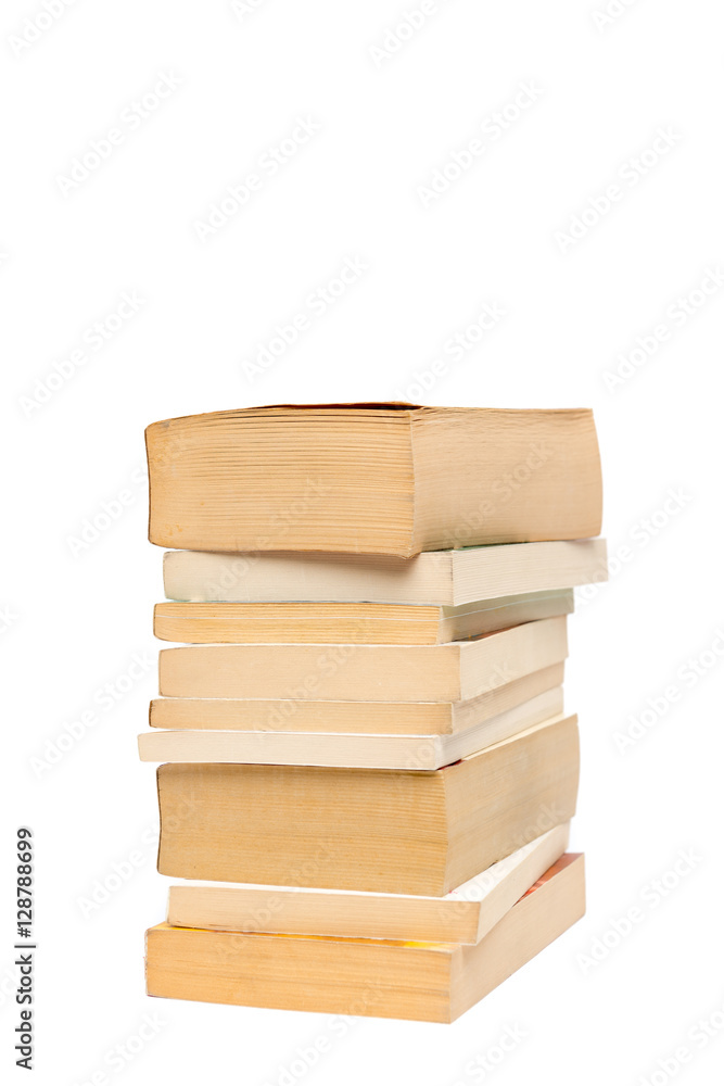 Stack of old paperback books isolated with copyspace Stack of old paperback books isolated with copyspace