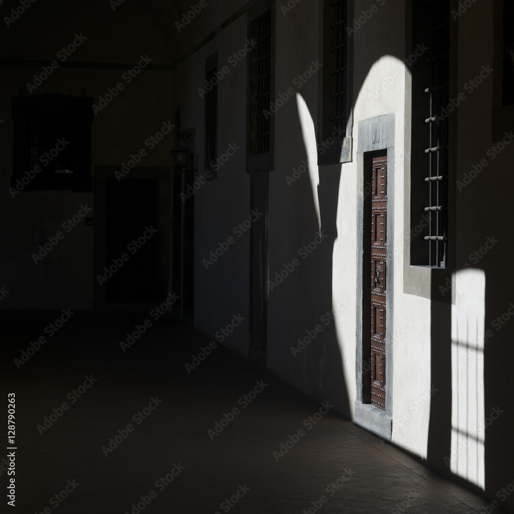 Obraz premium Exterior door cast in shadows