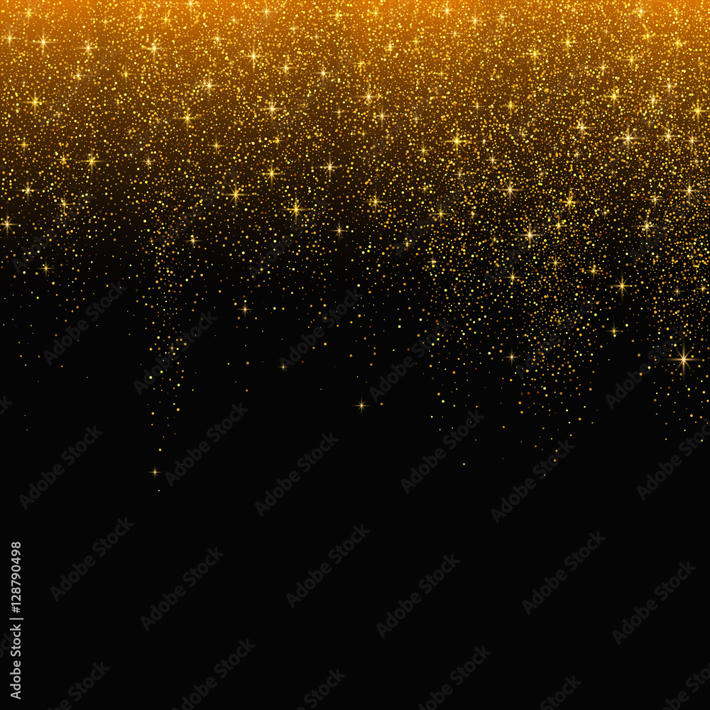 Gold glitter stardust background. Vector illustration