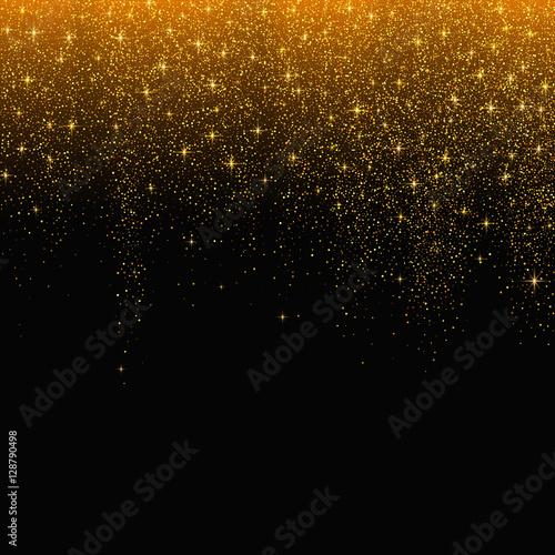 Gold glitter stardust background. Vector illustration