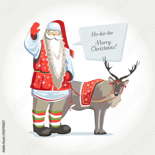 Santa Joulupukki deer frame text