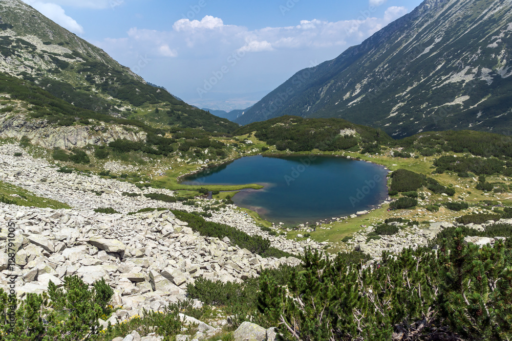 Rocky peaks and Upper Muratovo lake, Pirin Mountain, Bulgaria
