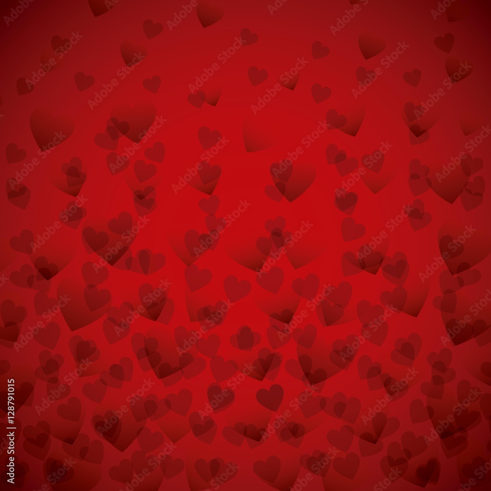 red hearts background. love colorful design. vector illustration