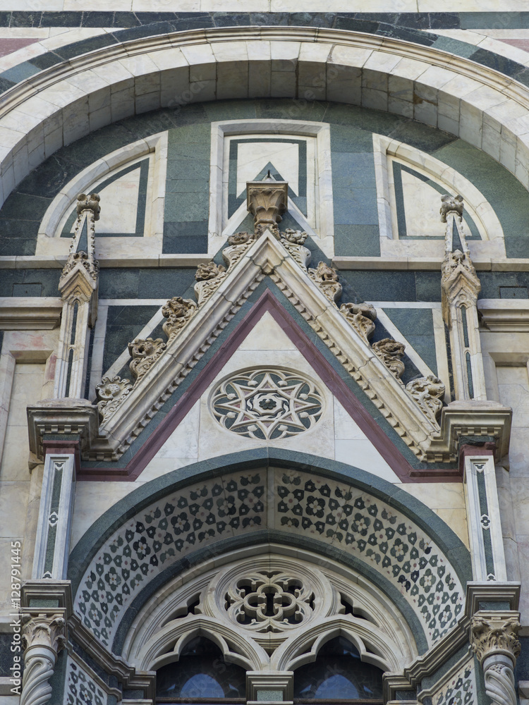 Building exterior of a Catholic cathedral, Cattedrale di Santa Maria del Fiore, Italy 