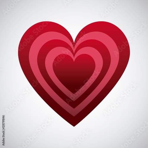 red heart shape over white background. love card design. vector illustration