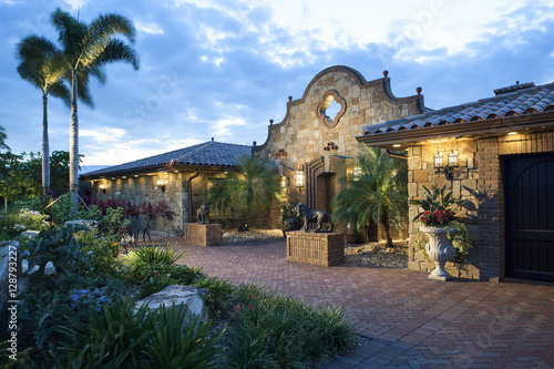 Exterior of stone house in Florida.