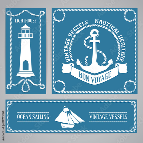 Templates flyers with nautical elements