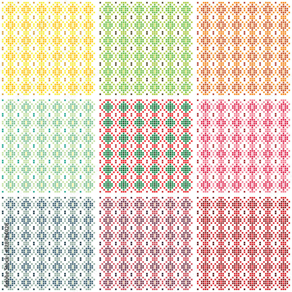 Abstract texture square pattern set