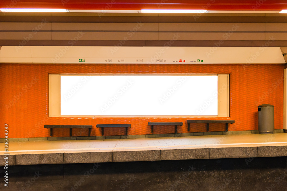 White Isolated Subway Ad Space Advertisement Billboard Lightbox White Isolated Subway Ad Space Advertisement Billboard Lightbox