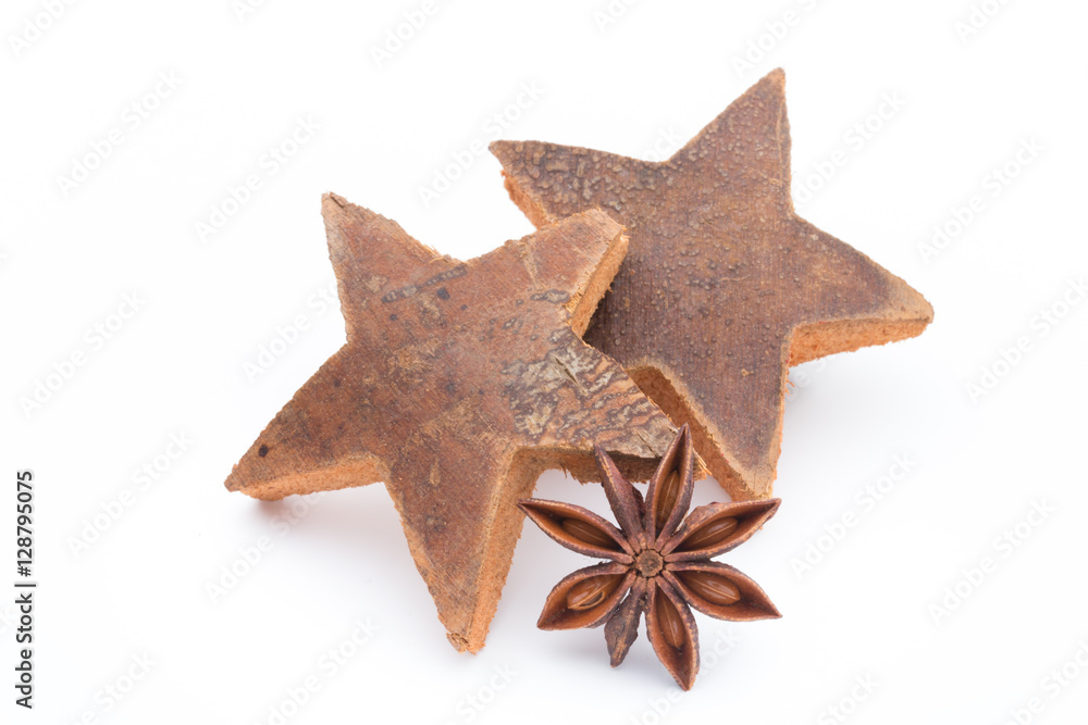 Christmas spices. Apple, anise, stars, cinnamon, pine. Isolated Christmas spices. Apple, anise, stars, cinnamon, pine. Isolated
