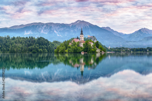 Church on Lake Bled, Carniola, Slovenia photo