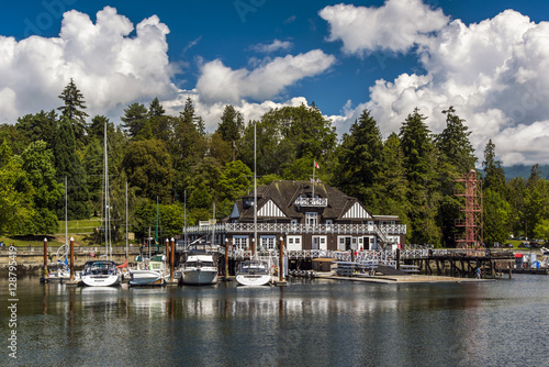 The Vancouver Rowing Club with Stanley Park in the background, Vancouver, British Columbia, Canada photo