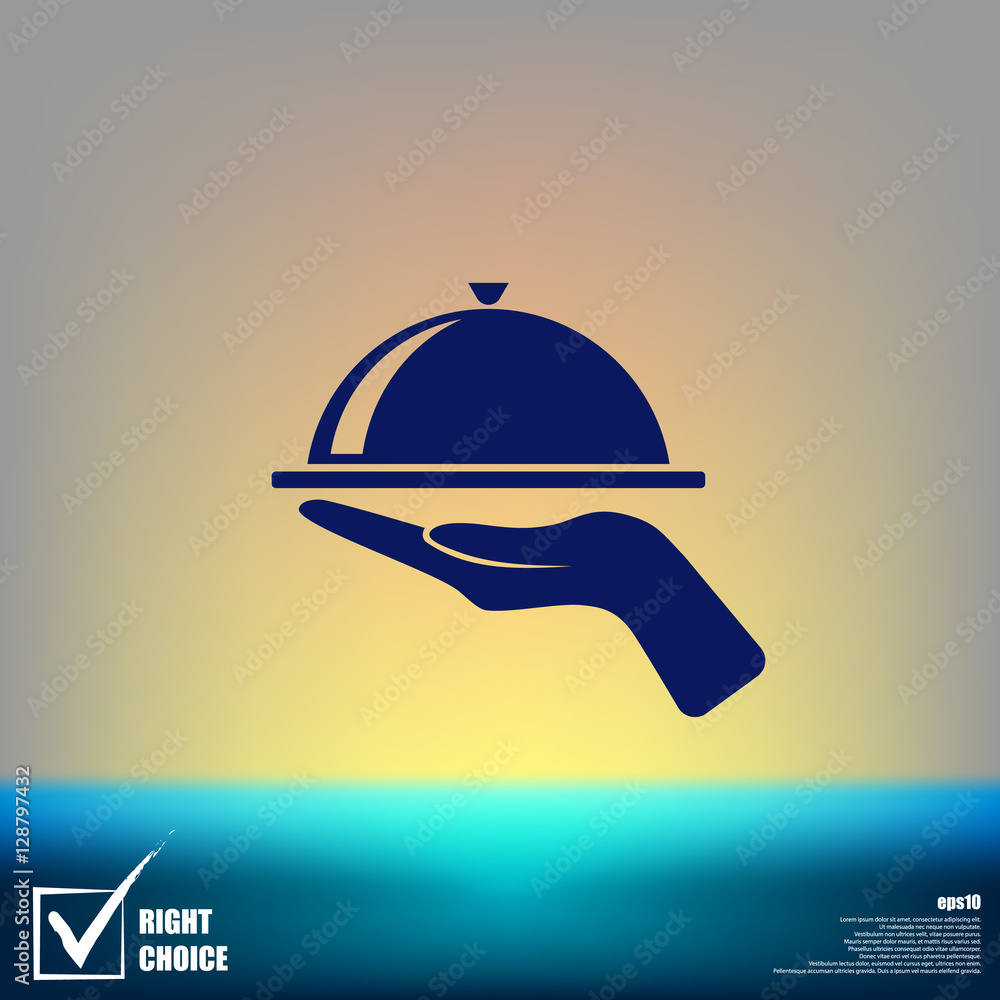 Hot proper meal plate vector icon Hot proper meal plate vector icon