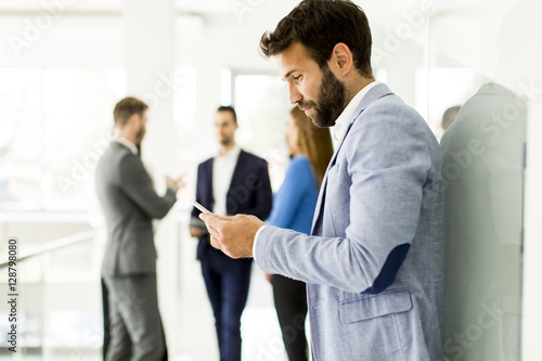 Businessman using mobile phone