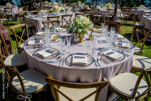 Fototapeta Naklejka Na Ścianę i Meble -  wedding reception set up hollywood mansion