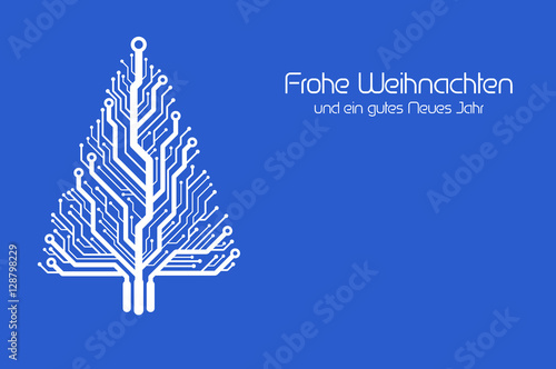 Niebieska kartka świąteczna "Frohe Weihnachten"