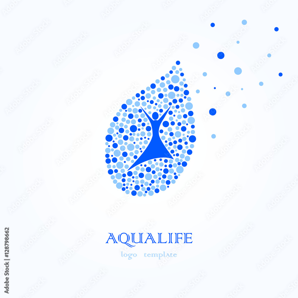 Aqua Life, Water Logo, Healthy Lifestyle Logo, Water is Health of ...