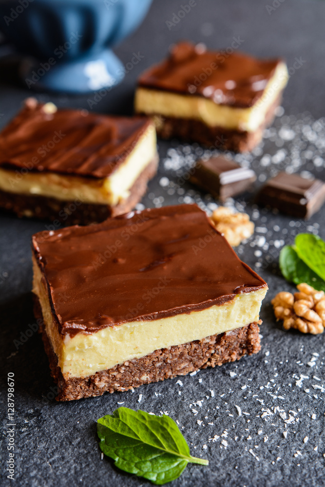 Traditional Canadian Nanaimo bars