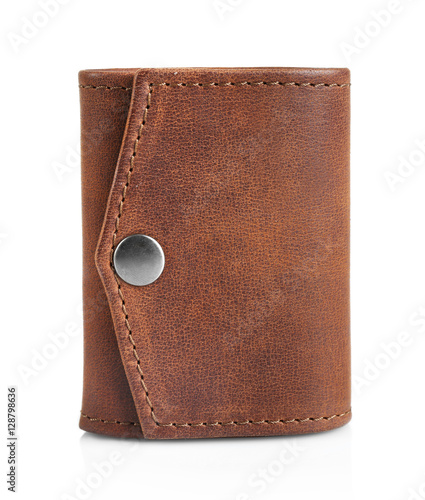 Leather wallet isolated on ...