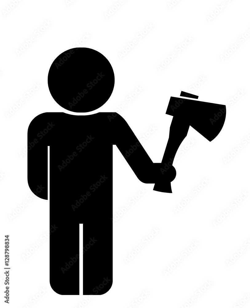Homme tenant une hache Homme tenant une hache