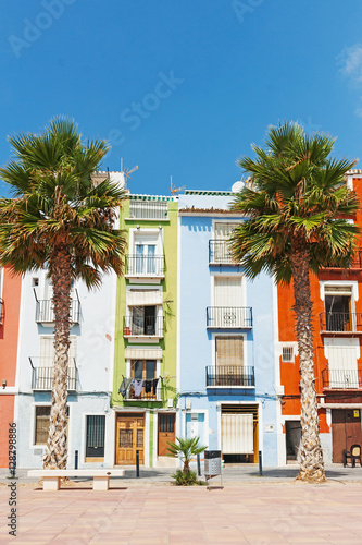 multi-colored homes of La Vila Joiosa, Costa Blanca Spain. © Brian Scantlebury