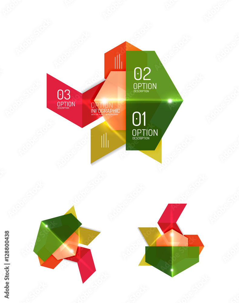 Set of abstract geometric paper graphic layouts Set of abstract geometric paper graphic layouts