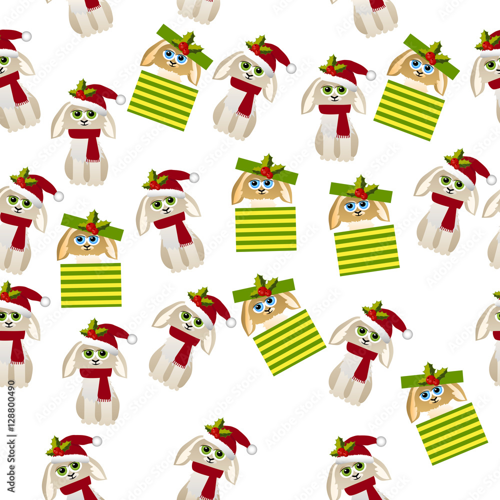 Fototapeta premium cute rabbit with scarf