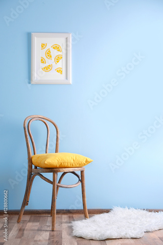 Simple interior with stool ...