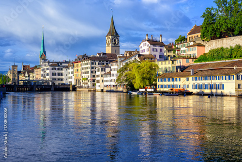 Old town of Zurich with Clock Tower, Switzerland © Boris Stroujko