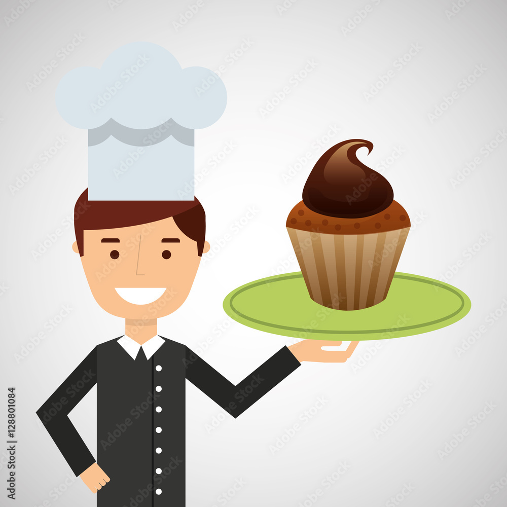 cartoon chef dessert sweet cupcake chocolate vector illustration eps 10 cartoon chef dessert sweet cupcake chocolate vector illustration eps 10