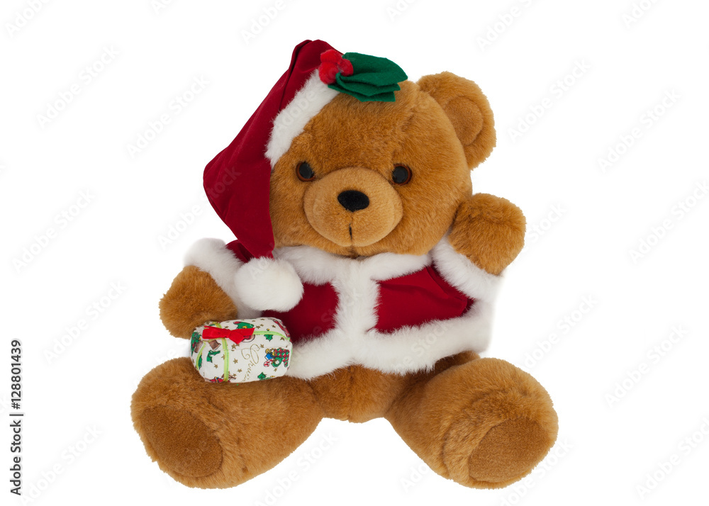 Christmas teddy bear on white Christmas teddy bear on white