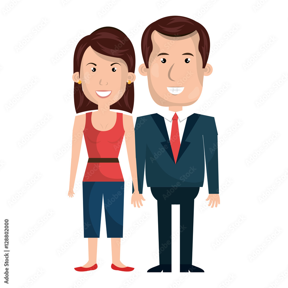 couple business person character vector illustration design