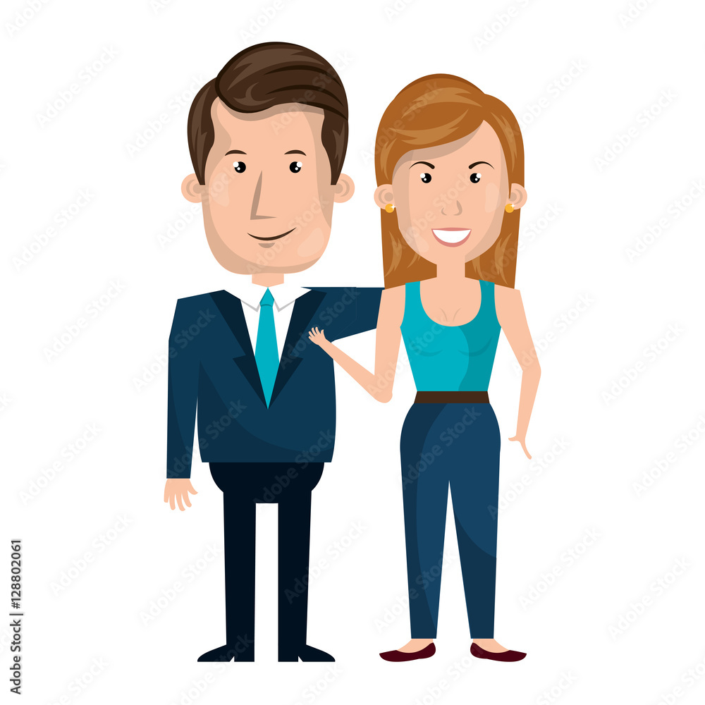 couple business person character vector illustration design couple business person character vector illustration design
