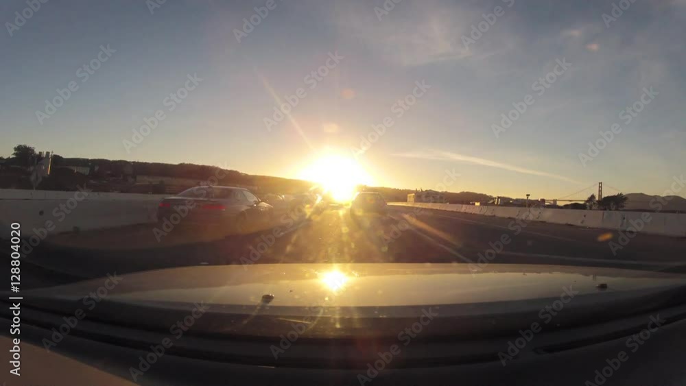 Time lapse of traffic on US 101, Sausalito, California Time lapse of traffic on US 101, Sausalito, California