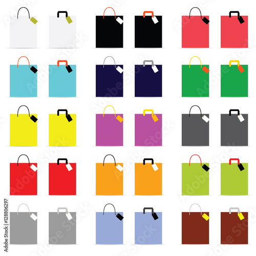 paper bag set in colorful design illustration