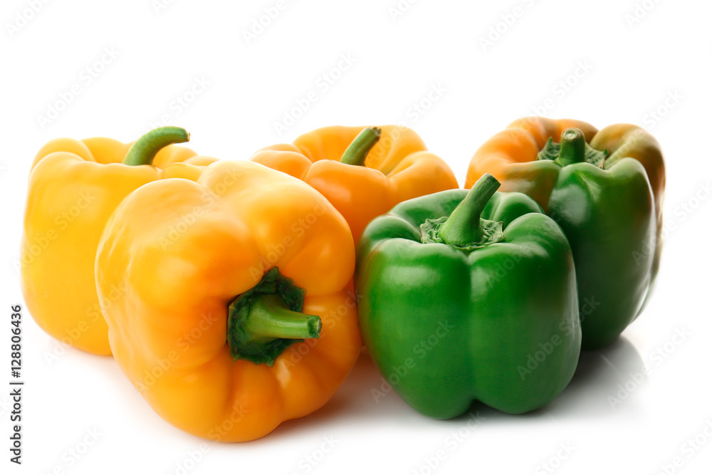 Fresh ripe bell pepper on white background Fresh ripe bell pepper on white background