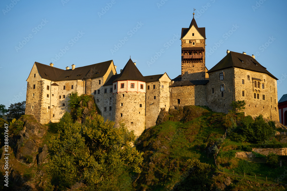 Gothic-Romanesque castle Loket in the Czech Republic, built on a rock