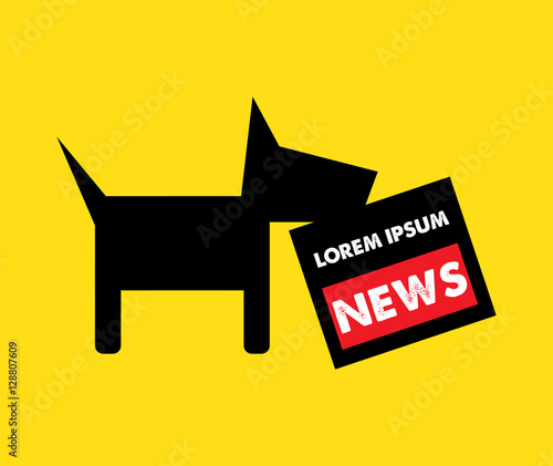 Dog and Newspaper Logo Concept